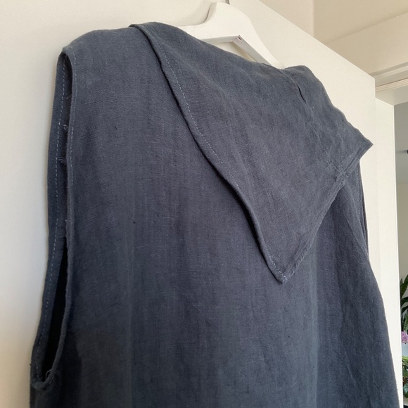 Bryn Walker heavy 100% basket weave linen Noa Top - Picture 6 of 14